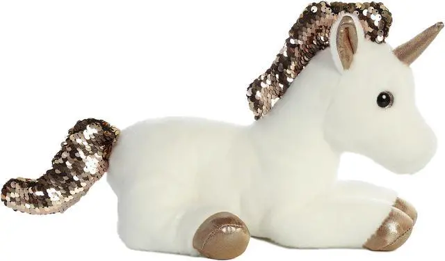 Alt view image 2 of 2 - Aurora® - Medium Gold Shimmers - 11" Rose-Gold Unicorn - Colorful Stuffed Animal