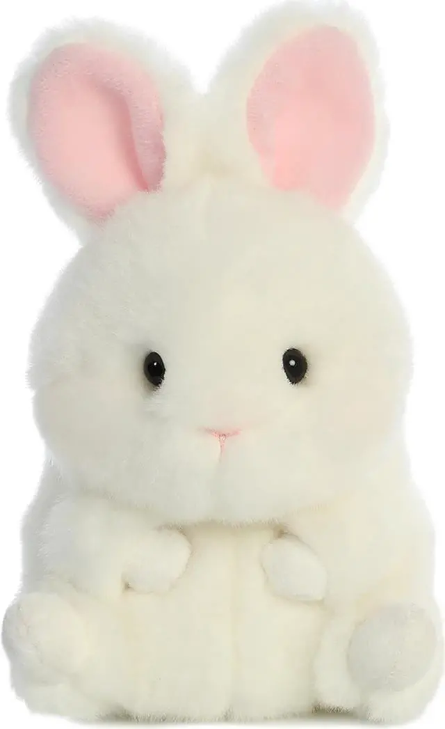 Main image of Aurora® - Mini White Rolly Pet - 5" Bunbun Bunny - Round Stuffed Animal