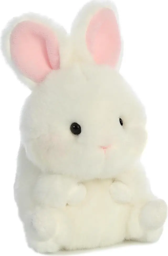 Alt view image 4 of 6 - Aurora® - Mini White Rolly Pet - 5" Bunbun Bunny - Round Stuffed Animal