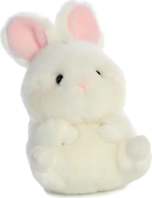 Alt view image 3 of 6 - Aurora® - Mini White Rolly Pet - 5" Bunbun Bunny - Round Stuffed Animal