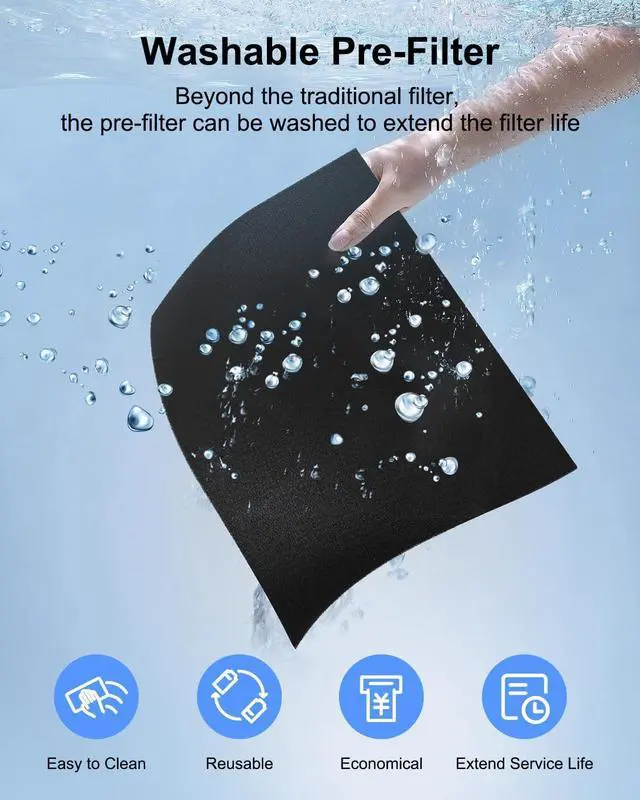 Alt view image 2 of 7 - Air Purifiers for Home Large Room 2000 Ft² with Washable Filters, MOOKA H13 HEPA Filter Pet Air Purifier for Bedroom with Fragrance, Air Cleaner for Smoke Dust Pollen Pets Hair Odor, KJ190L White