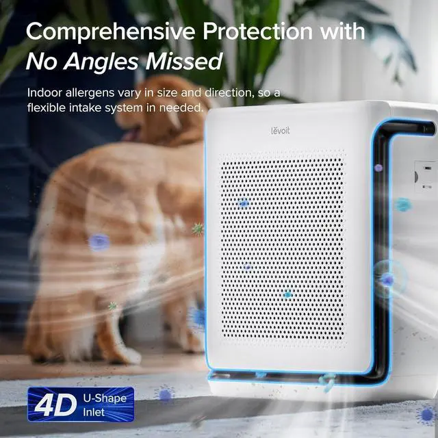 Alt view image 3 of 6 - Air Purifiers for Home Large Room Up to 1800 Ft² in 1 Hr with Washable Pre-Filter, Air Quality Monitor, Smart WiFi, HEPA Sleep Mode for Allergies, Pet Hair in Bedroom, Vital 200S-P, White