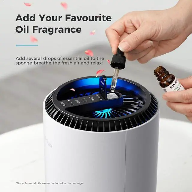 Alt view image 5 of 7 - AROEVE Air Purifiers for Bedroom Home, 3 Layer Filter for Smoke Pollen Allergies Pet Dander Odor, Sleep Mode for Better Sleep, Energy Saving, 3 Speeds, Timer for Office, Dorm, Kitchen, MK01, White