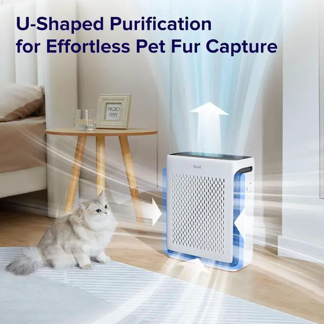Alt view image 3 of 7 - Air Purifiers for Home Large Room Bedroom Up to 1110 Ft² with Air Quality and Light Sensors, Smart WiFi, Washable Filters, HEPA Sleep Mode for Pets, Allergies, Dust, Pollen, Vital 100S-P, White
