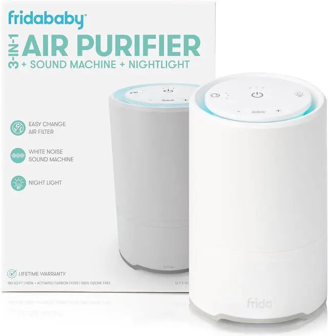 Main image of Baby 3-in-1 Baby Sound Machine for Sleeping, Nightlight + Air Purifier for Bedroom with 3 Fan Speeds, Easy-Change Filter, Auto-Off Timer