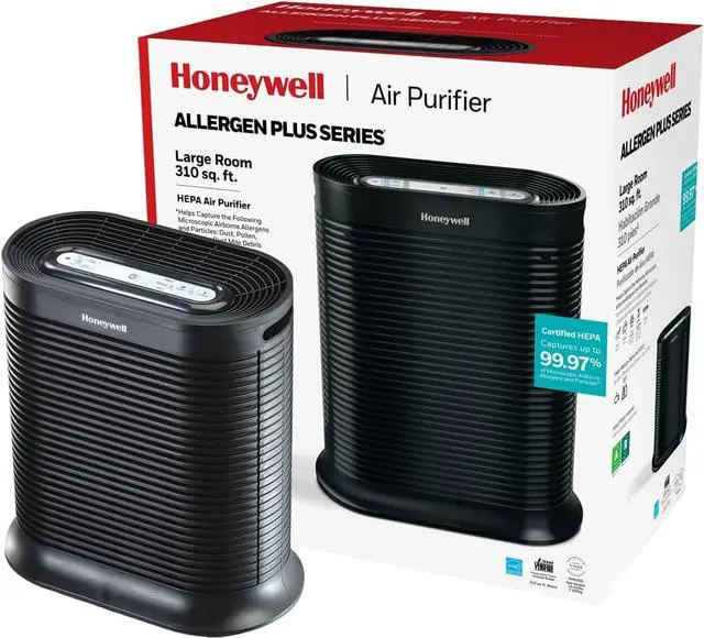 Main image of AllergenPlus HEPA Air Purifier, Airborne Allergen Reducer for Large Rooms, Reduces Allergens, Smoke, Wildfire Smoke, Pollen, Pet Dander and More, Black, HPA200