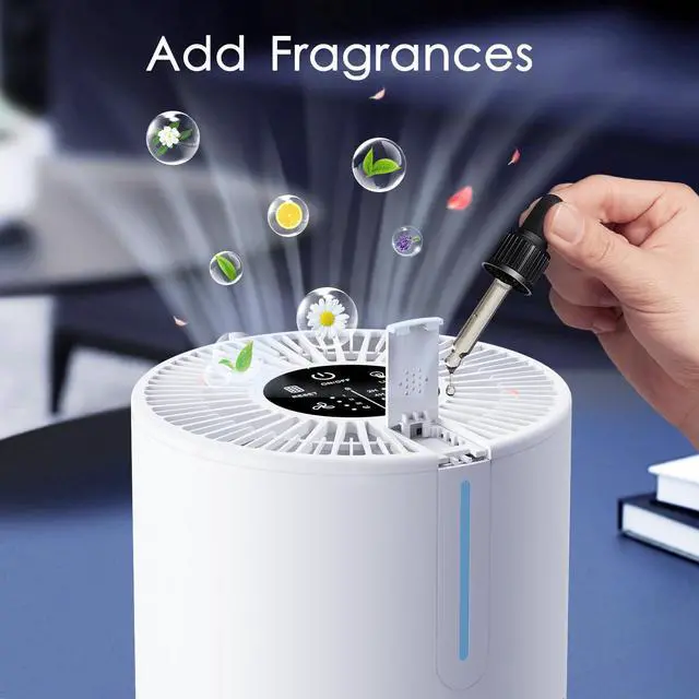 Alt view image 4 of 7 - Air Purifiers for Bedroom Home 430 Sq.Ft,  H13 HEPA Filter Small Portable Air Purifier with USB Cable Fragrance Sponge for Smokers Pollen Pets Dust Odors, Desktop Air Cleaner for Car RV, M01
