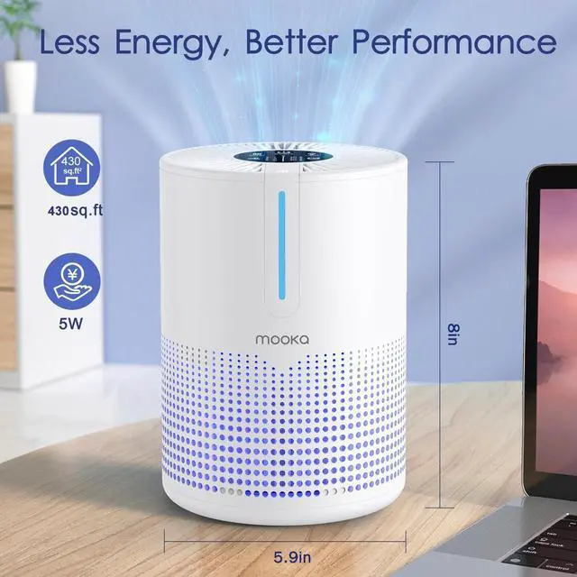 Alt view image 6 of 7 - Air Purifiers for Bedroom Home 430 Sq.Ft,  H13 HEPA Filter Small Portable Air Purifier with USB Cable Fragrance Sponge for Smokers Pollen Pets Dust Odors, Desktop Air Cleaner for Car RV, M01