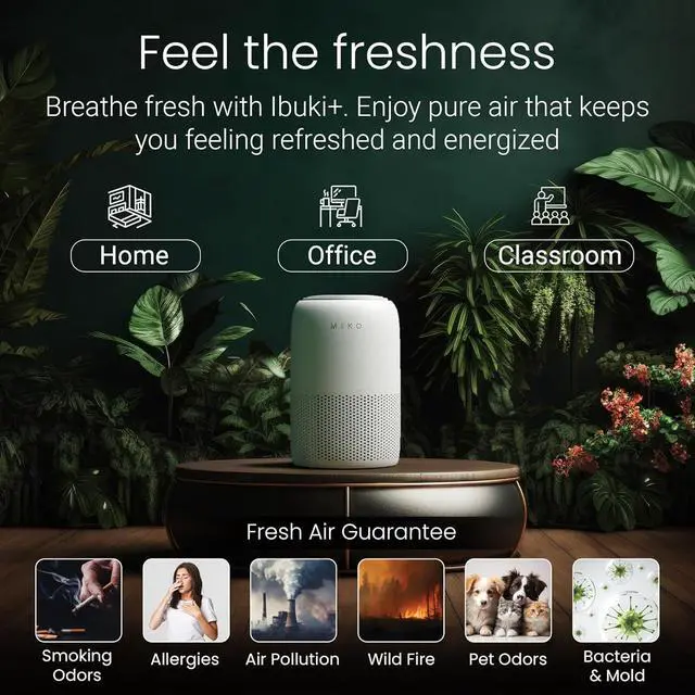 Alt view image 4 of 7 - Air Purifier for Bedroom with 3-in-1 HEPA Filter & Sleep Mode, Whisper Quiet, Covers Up to 1200 ft, Smart Wi-Fi App Control - Removes Smoke, Allergens, Pets Hair, Dust, Odors, Pollutants
