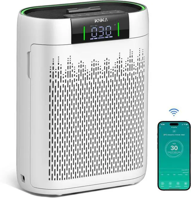 Main image of Air Purifiers for Home Large Room Bedroom up to 1740 Ft², Hepa Air Purifier with Air Quality Monitor, Smart WiFi, TRUE HEPA, Sleep Mode, Air Cleaner for Pets, Dust, Odor, Smoke, Pollen, AP2000WF