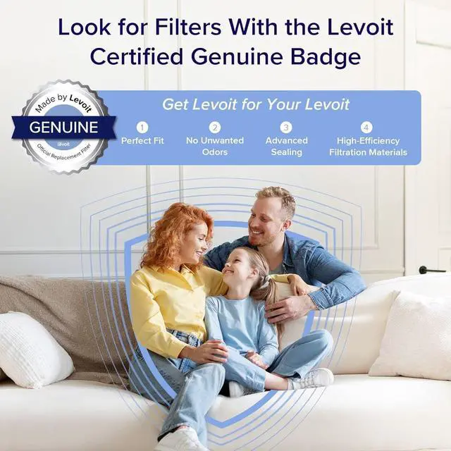 Alt view image 6 of 7 - Air Purifiers for Home Large Room Bedroom Up to 1110 Ft² with Air Quality and Light Sensors, Smart WiFi, Washable Filters, HEPA Sleep Mode for Pets, Allergies, Dust, Pollen, Vital 100S-P, White