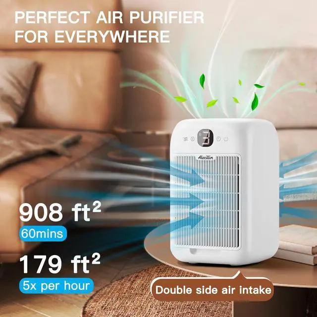 Alt view image 3 of 7 - 2-Pack Air Purifiers for Home Large Room Up to 908 Sq Ft Each One, HEPA Air Purifiers for Bedroom with Aromatherapy, HEPA Filter for Smoke, Pet Dander, 99.9% of 0.1 Microns Particles
