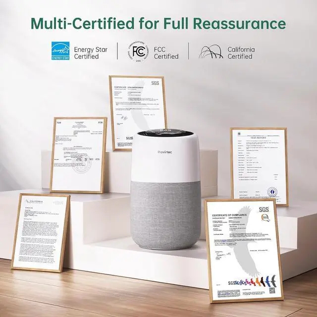 Alt view image 6 of 7 - Air Purifier for Home Bedroom, HEPA Air Purifier with PM2.5 Air Quality Monitor, 5-Stage Filtration Smart Air Purifiers for Home Pets with Quiet Sleep Mode, 10 Speeds, Covers up to 916 Ft²