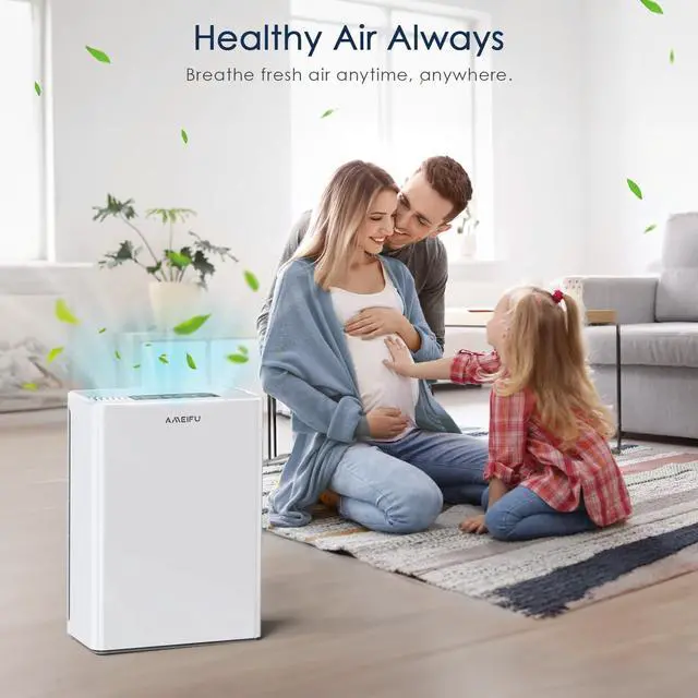 Alt view image 2 of 7 - Air Purifiers for Home Large Room up to 2300sq.ft, H13 True Hepa Air Purifiers for Pets Hair, Dander, Smoke, Pollen, 3 Fan Speeds, 5 Timer Air Cleaner