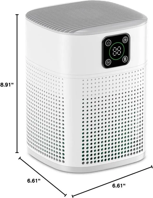 Alt view image 6 of 6 - Air Purifiers for Bedroom, Honeyuan H13 HEPA Air Purifier for Home Large Room 600 sqft, Air purifiers with 360°Air Intake, 3 Fan Speeds, 3-Stage Filtration, White