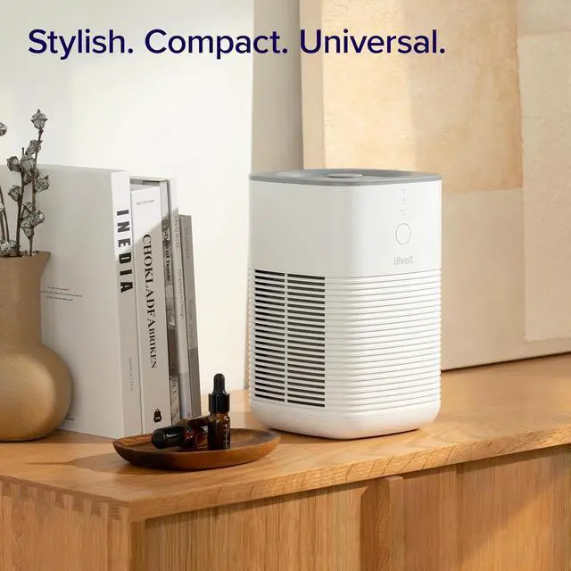 Alt view image 6 of 7 - Air Purifier for Home Bedroom, Fresheners Filter Small Room Cleaner with Fragrance Sponge for Smoke, Allergies, Pet Dander, Odor, Dust Remover, Office, Desktop, Table Top, 1 Pack, White