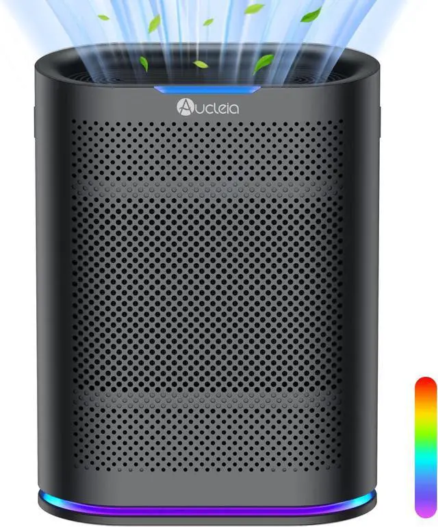 Main image of Air Purifiers for Home Large Room Cover 2,100 Ft²,Home Air Purifier with Air Quality Monitor & Aromatherapy,Auto H13 Air Purifier Removes Pets Hair Dust Smoke Odor,with 7 Colors Light(Black)