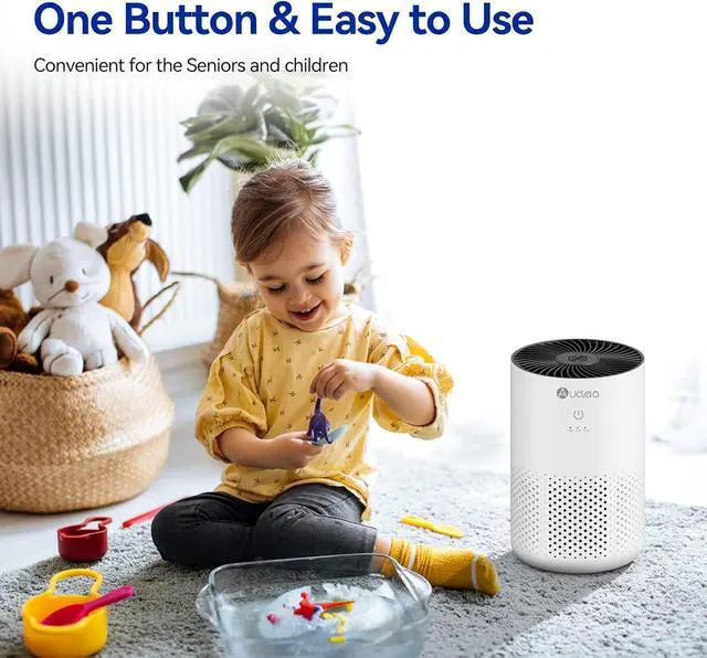 Alt view image 5 of 7 - Air Purifiers for Bedroom up to 588 Ft², 20dB Bedroom Air Purifier for Small Room Removes Dust Pets Hair Smoke Odor with Aromatherapy Function(White)