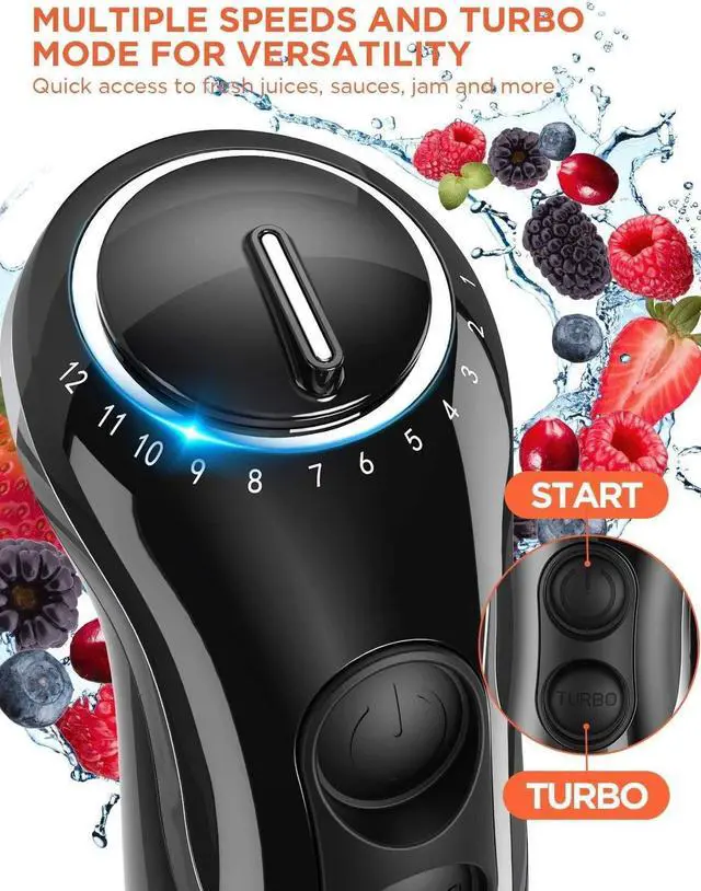 Alt view image 5 of 7 - KOIOS smart Electric 4-in-1 Hand Immersion Blender with 12-Speed Stick