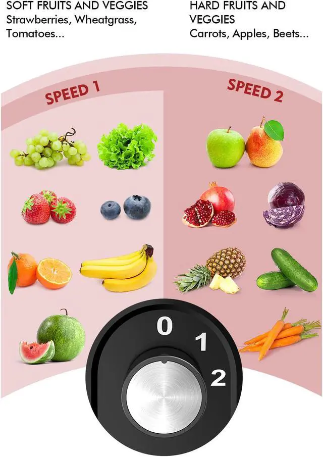 Alt view image 3 of 7 - VACASSO Juicer Machine Easy to Clean with 2 Speeds for Lemon Citrus Celery Orange, 400W Centrifugal Juicer Extractor with Wide Mouth