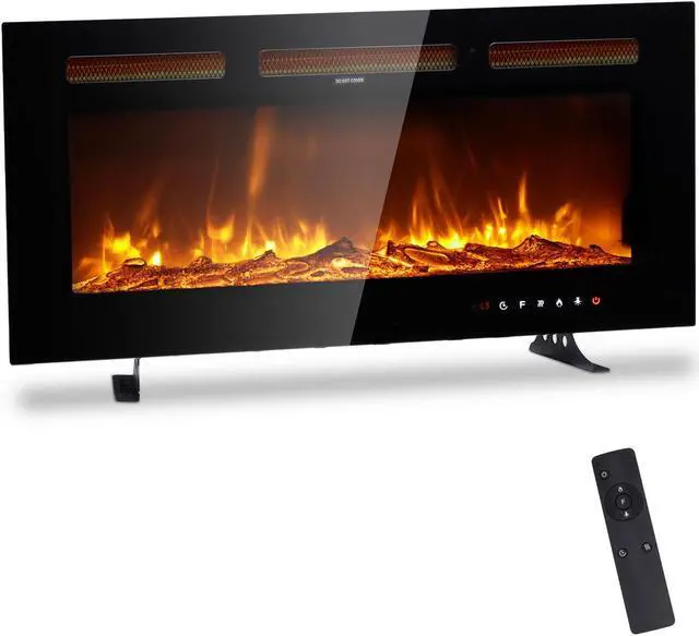 Alt view image 3 of 3 - ZOKOP 36" Smart WiFi Electric Fireplace, 1500W Wall Recessed/Mounted, Freestanding Fireplace Heater with Remote Control, 12 Color Adjustable Flames, 8H Timer, 5 Brightness Settings