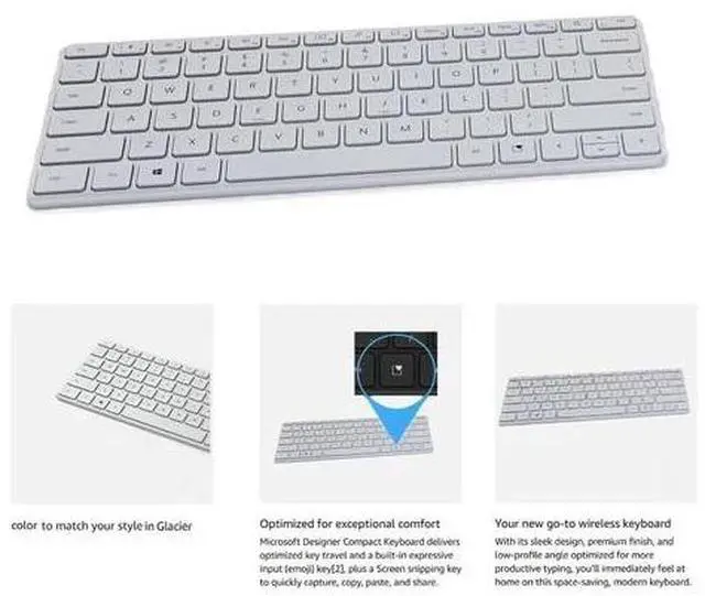 Main image of Designer Compact Keyboard - Slim Portable Wireless Bluetooth Keyboard
