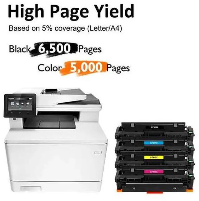 Alt view image 3 of 3 - 4× CF410X Color Toner Compatible for 410X LaserJet Pro M452dw M477fdw M477fnw