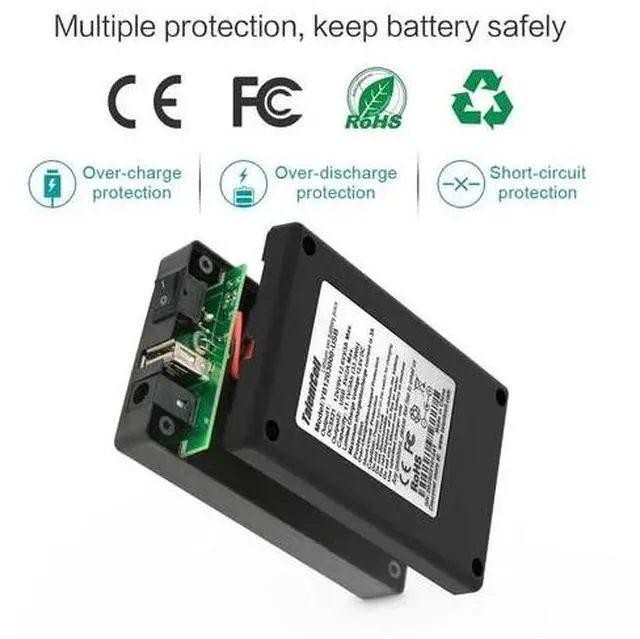 Alt view image 3 of 7 - Talentcell Rechargeable 12V 3000mAh Lithium ion Battery Pack for LED Strip, C...