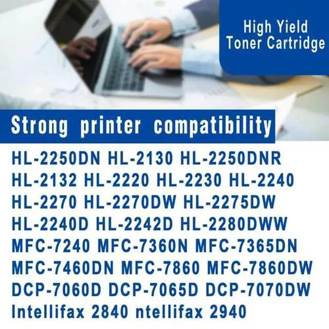 Alt view image 2 of 7 - 2PK TN450 Toner Cartridge for Brother HL-2270DW HL-2280DW HL-2240 Intellifax2840