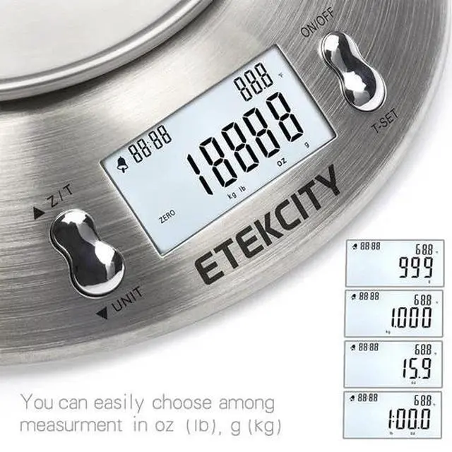 Alt view image 4 of 6 - Etekcity Food Kitchen Scale with Bowl, Digital Weight Scale for Food Ounces a...