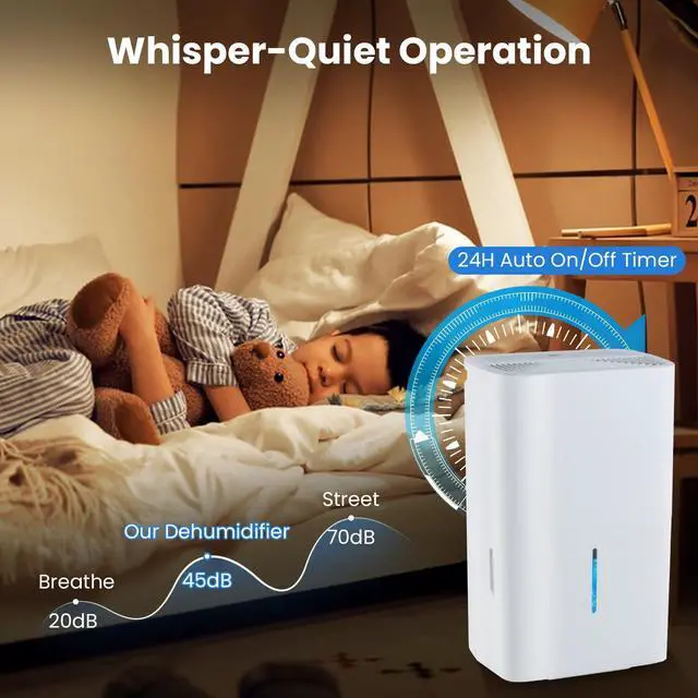 Alt view image 4 of 7 - ARLIME 150 Pints Dehumidifier with Pump, 7000 Sq.Ft Dehumidifier w/24H Timer, LED Display, Child Lock,2 Drain Hoses & Auto Defrost for Basement Garage Home Office (150 Pints)