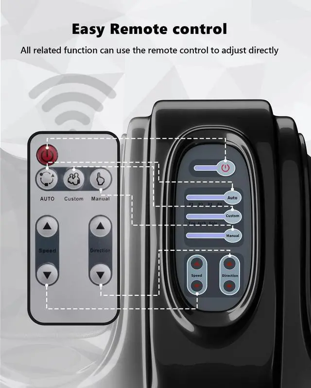 Alt view image 3 of 7 - ARLIME Foot Massager, Shiatsu Foot Massage Machine for Plantar Fasciitis, Calf Massager Stimulates Blood Circulation, Deep Kneading and Rolling Nerve Pain w/Remote