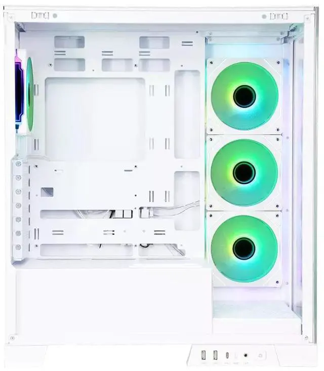 Alt view image 3 of 7 - Sama Neview 2351 White Dual USB3.0 Type C Tempered Glass ATX Mid Tower PC Case