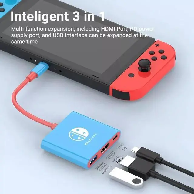 Alt view image 2 of 7 - HDMI TV Dock Nintendo Switch Docking Station OLED Replacement Adapter USB 3.0