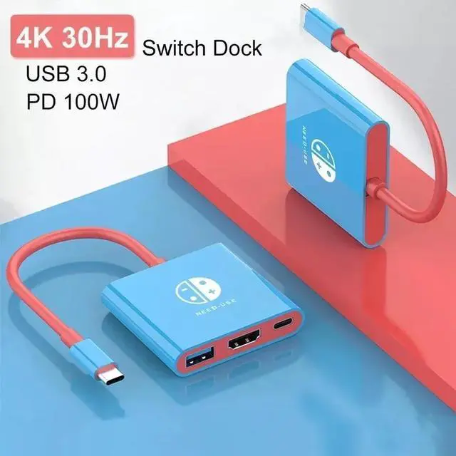 Alt view image 6 of 7 - HDMI TV Dock Nintendo Switch Docking Station OLED Replacement Adapter USB 3.0