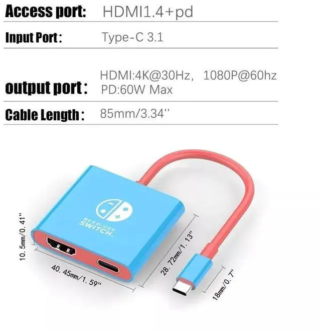 Alt view image 4 of 7 - HDMI TV Dock Nintendo Switch Docking Station OLED Replacement Adapter USB 3.0