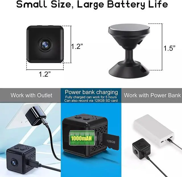 Alt view image 6 of 7 - 1080P Mini Camera WiFi HD IP Night Vision Camcorder Home Security Video Audio