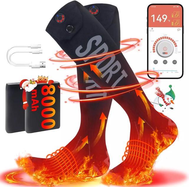 Main image of 8000 Mah Rechargeable Heated Socks for Men Women-App Control Electric Socks, War
