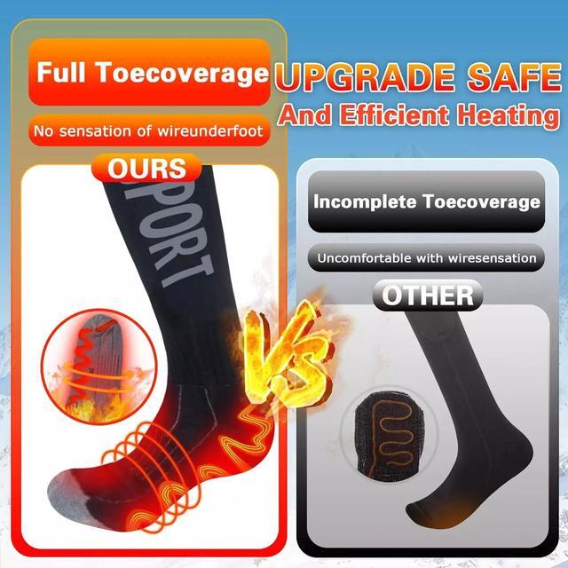Alt view image 3 of 7 - 8000 Mah Rechargeable Heated Socks for Men Women-App Control Electric Socks, War