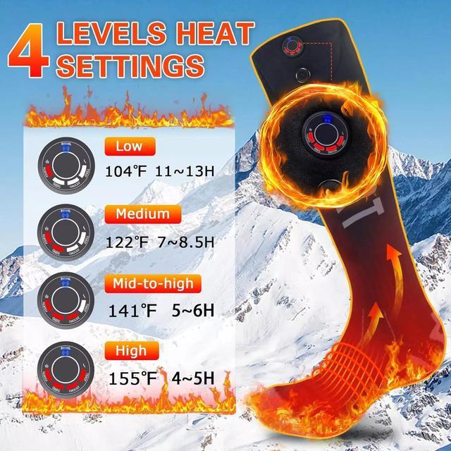 Alt view image 5 of 7 - 8000 Mah Rechargeable Heated Socks for Men Women-App Control Electric Socks, War