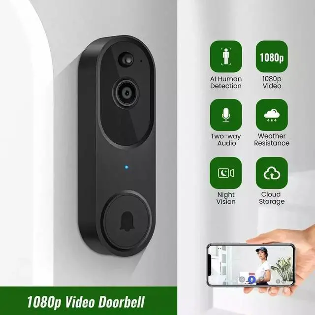 Alt view image 6 of 6 - Ring Video Doorbell 1080p HD Camera WI-FI Night Vision Motion Detection Wireless