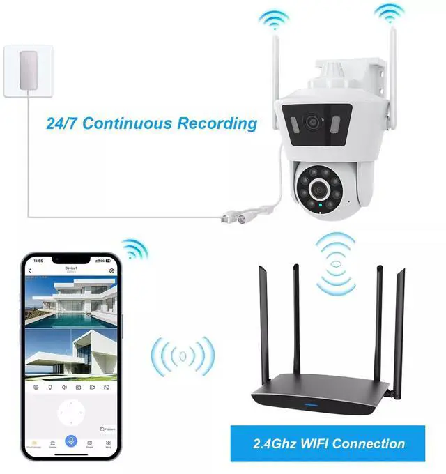 Alt view image 3 of 7 - Security Camera Wireless Outdoor 4MP HD Home Night Vision Wifi CCTV Camera
