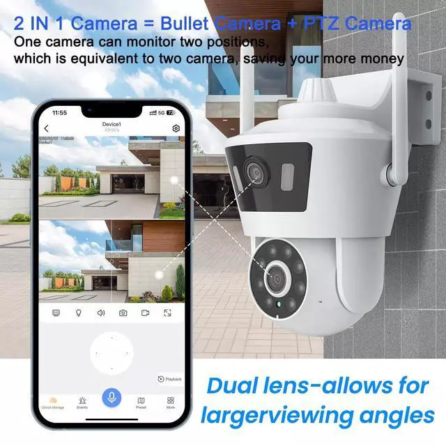 Alt view image 4 of 7 - Security Camera Wireless Outdoor 4MP HD Home Night Vision Wifi CCTV Camera