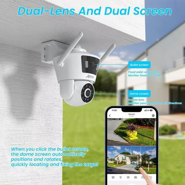 Alt view image 2 of 7 - Security Camera Wireless Outdoor 4MP HD Home Night Vision Wifi CCTV Camera
