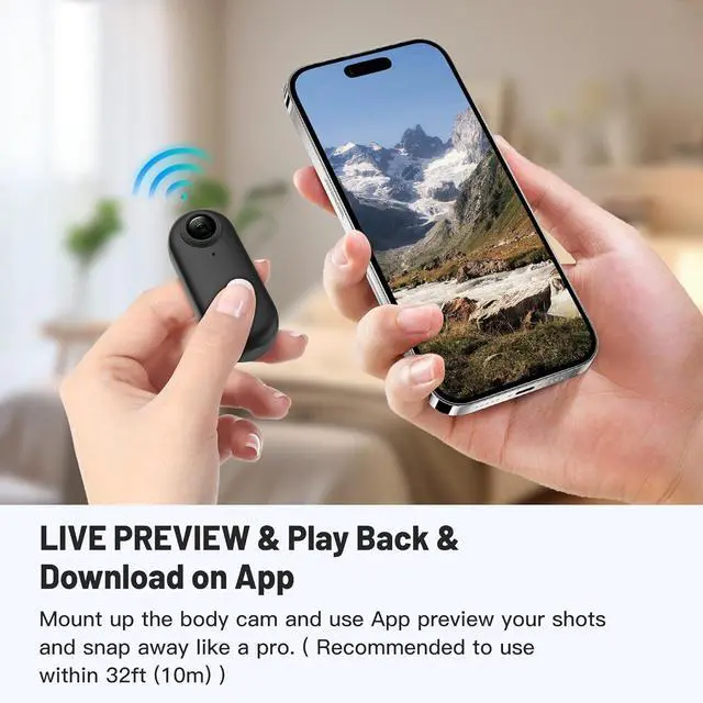 Alt view image 3 of 7 - 128GB FHD 1080P Mini Body Camera, Wearable Action Body Cam, Thumb Size Hands Free Recording Body Worn Camera, Premium Portable Camcorder Mount Anywhere for Work, Travel, Pet Walking (Black)
