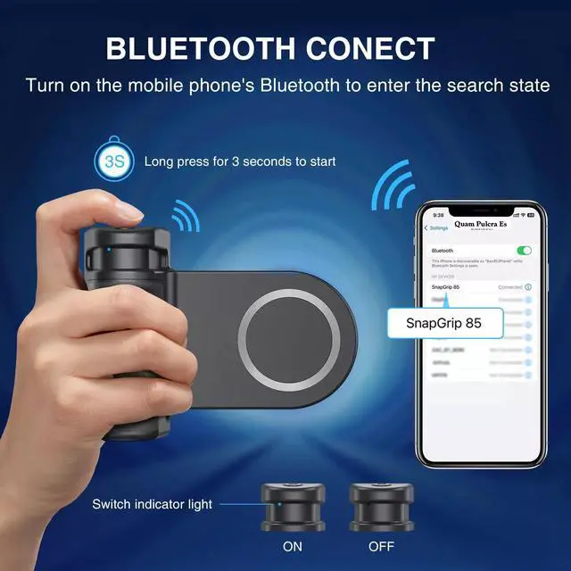 Alt view image 7 of 7 - Magnetic Camera Handle Phone Holder Mount With Bluetooth Shutter Remote Control