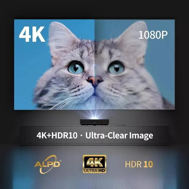 Alt view image 3 of 7 - Wemax Nova 4K UHD 2100 Lumens Ultra Short Throw Smart Laser Projector L176FGN