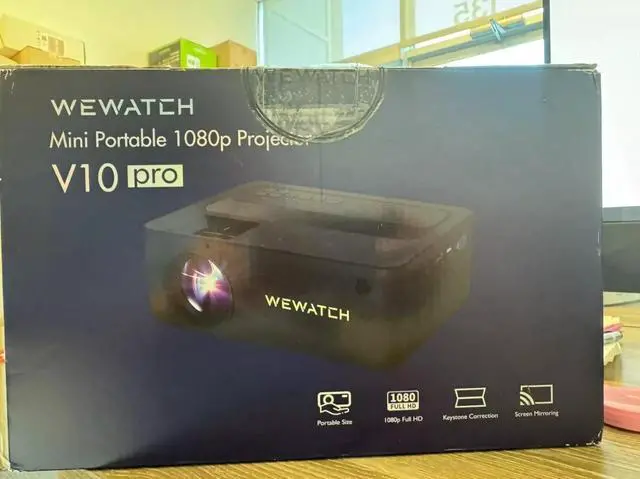 Alt view image 7 of 7 - WEWATCH Mini Projector, Bluetooth Projector Native 1080P Full HD, 13500L Portabl