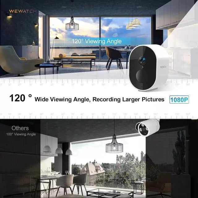 Alt view image 2 of 7 - WEWATCH IPF1 Security Wireless Camera, 1080P HD Video, PIR Detection Alarm, Nigh