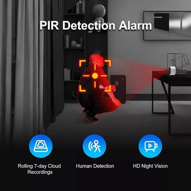 Alt view image 4 of 7 - WEWATCH IPF1 Security Wireless Camera, 1080P HD Video, PIR Detection Alarm, Nigh